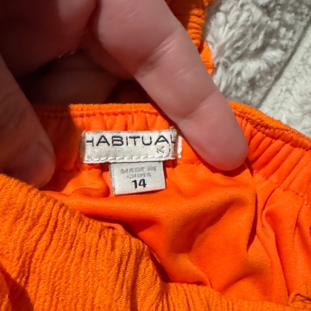 Habitual Bright Orange Ruffled Tank Top - Picture 2 of 5